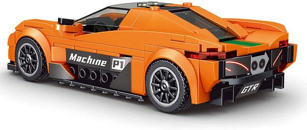 Mould King-Mould King 27004 Orangener Super Sportwagen P1inkl. Vitrine, Maßstab 1:24 - Baubär Boutique