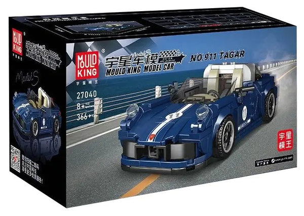 Mould King-Mould King 27040 Sportwagen wie 911 Targa inkl. Vitrine, Maßstab 1:24 - Baubär Boutique