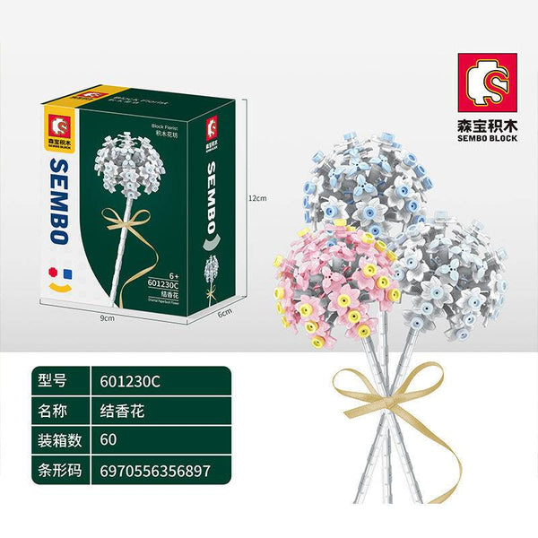 Sembo-SEMBO 601230-C Orientalische Papierbuschblume - Hellblau (Block Florist-Serie) - Baubär Boutique