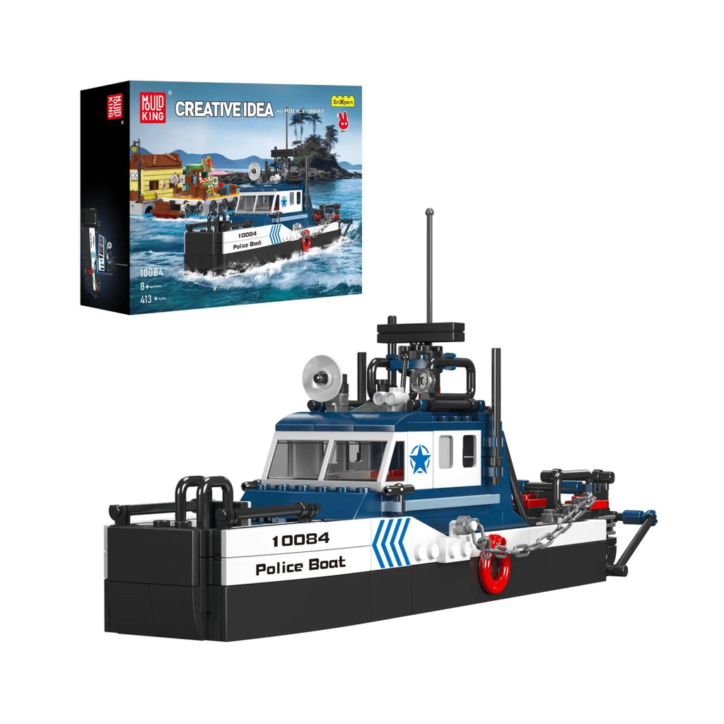 Mould King - Mould King 10084 Polizeiboot - Police Boat - Baubär Boutique