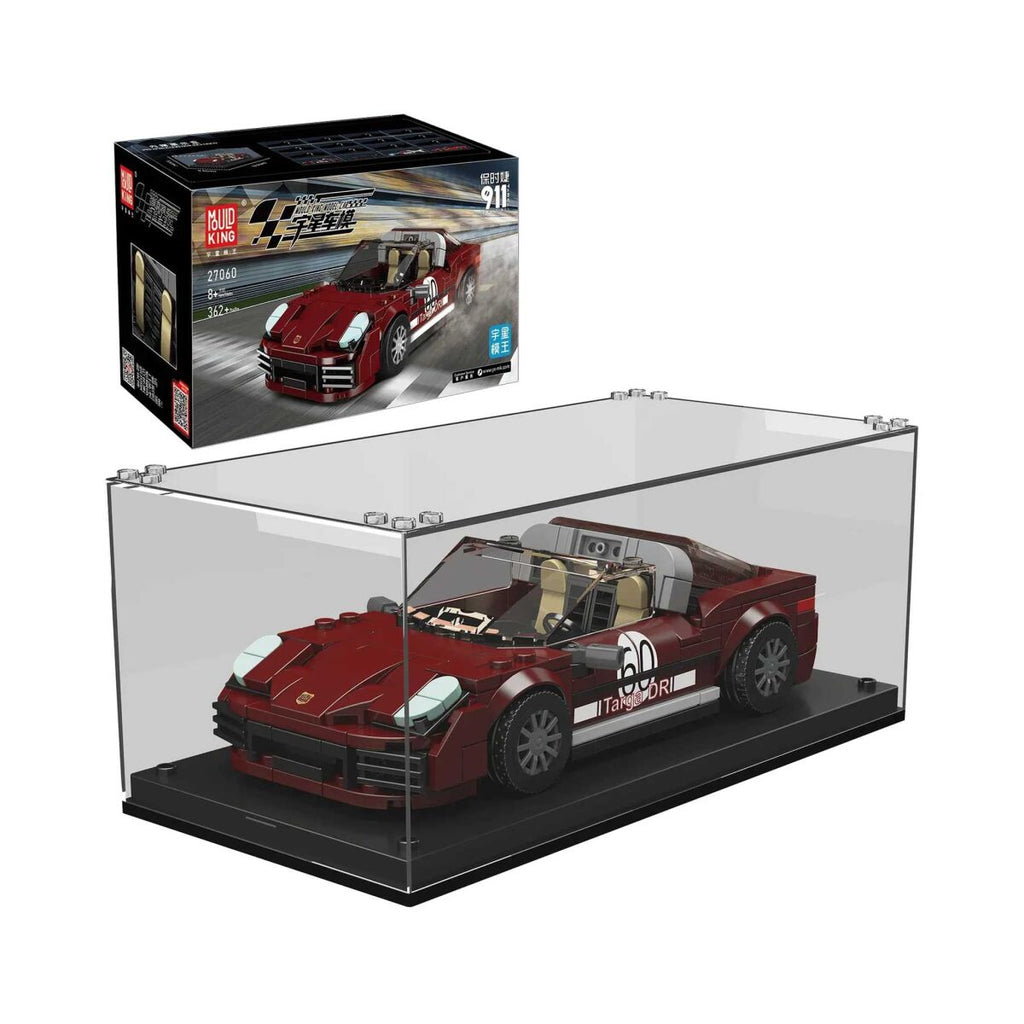 Mould King-Mould King 27060 deutscher Sportwagen wie 911 Targa inkl. Vitrine in 1:24 - Baubär Boutique