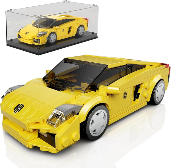 Mould King - Mould King 27076 Sportwagen wie Lamborghini Gallardo inkl. Vitrine in 1:24 - Baubär Boutique