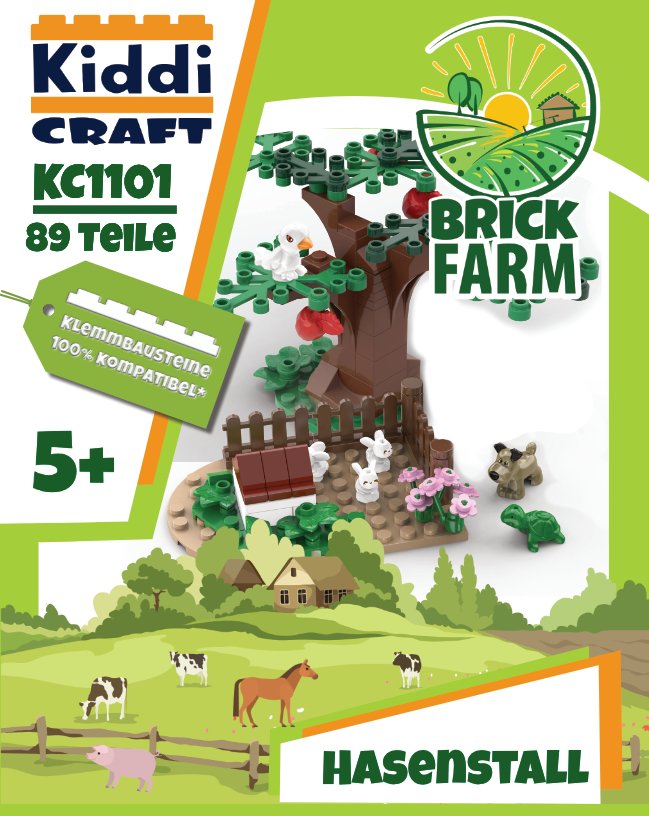 Kiddicraft Bricks-Kiddicraft KC1101 Hasenstall - Baubär Boutique