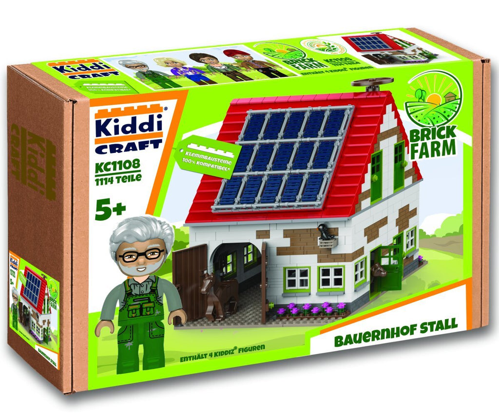 Kiddicraft Bricks-Kiddicraft KC1108 Bauernhof Stall - Baubär Boutique