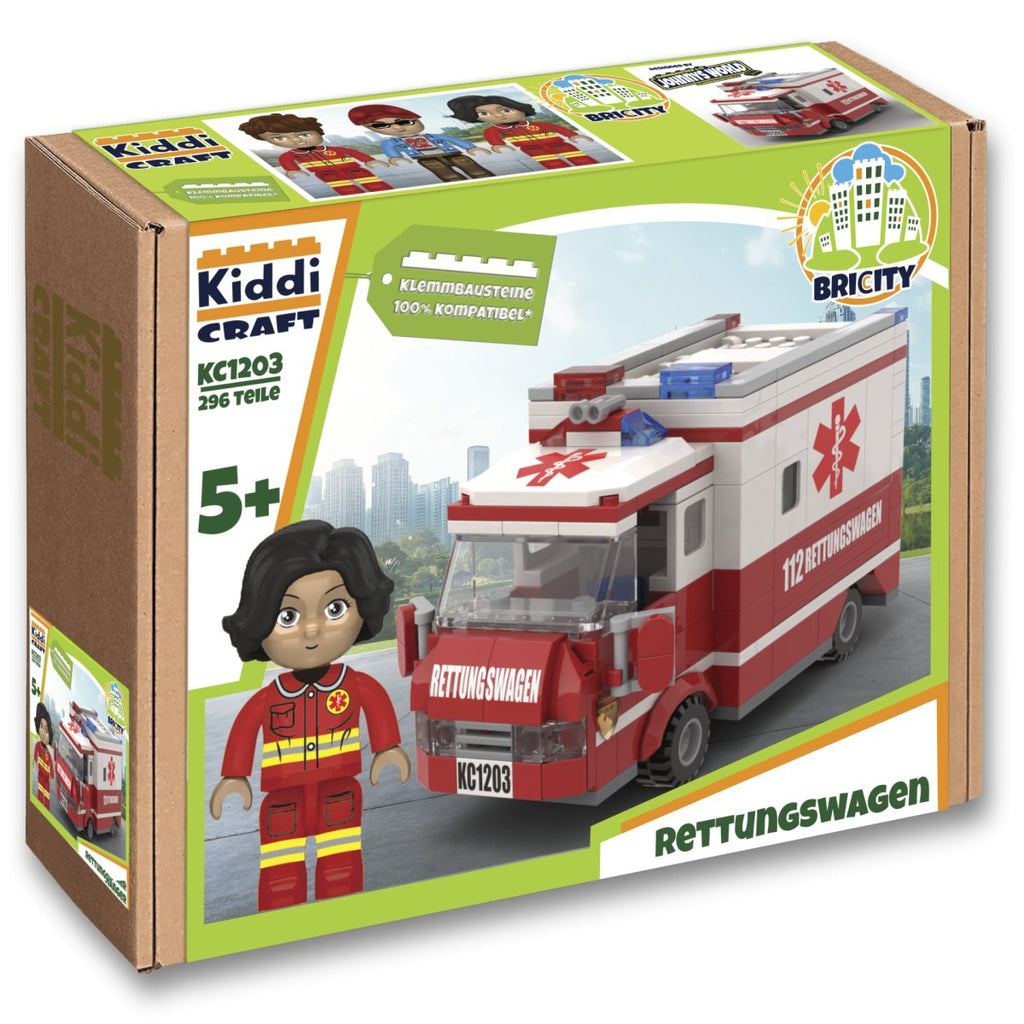 Kiddicraft Bricks-Kiddicraft KC1203 Rettungswagen - Baubär Boutique