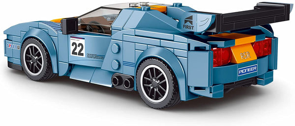 Mould King-Mould King 27005 Blaugrauer Super Sportwagen 918 RSR inkl. Vitrine, Maßstab 1:24 - Baubär Boutique