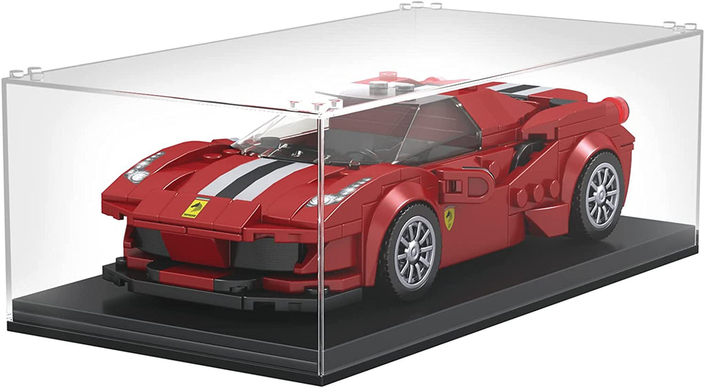 Mould King-Mould King 27006 Roter Super Sportwagen 488 GTB inkl. Vitrine, Maßstab 1:24 - Baubär Boutique