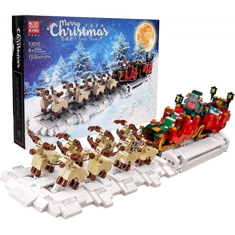 Mould King-Mould King 10015 Rentierschlitten mit Weihnachtsmann (motorisiert) / Christmas Santa Sleigh - Baubär Boutique