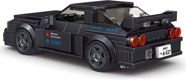 Mould King-Mould King 27014 Sportwagen GTR-32 in schwarz inkl. Vitrine, Maßstab 1:24 - Baubär Boutique