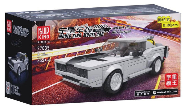 Mould King-Mould King 27035 US-Muscle Car wie Dodge Charger inkl. Vitrine, Maßstab 1:24 - Baubär Boutique