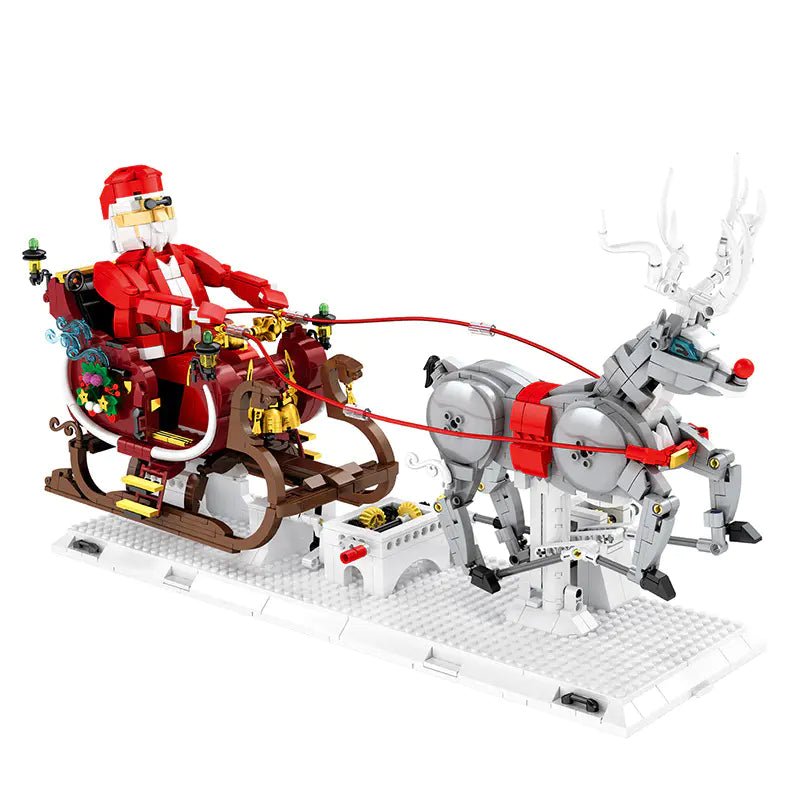 Reobrix-Reobrix 66002 Weihnachtsschlitten mit Rentier - Christmas Sleigh - Baubär Boutique