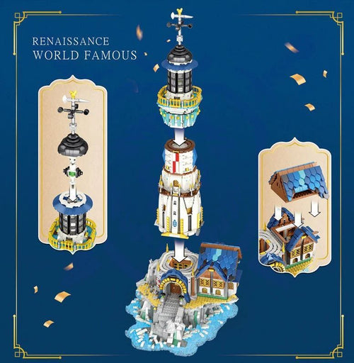 Reobrix-Reobrix 66028 mittelalterlicher Leuchtturm / Lighthouse (European Century) - Baubär Boutique