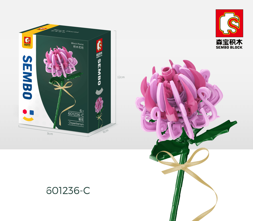 Sembo-SEMBO 601236-C Chrysantheme rosa (Block Florist-Serie) - Baubär Boutique